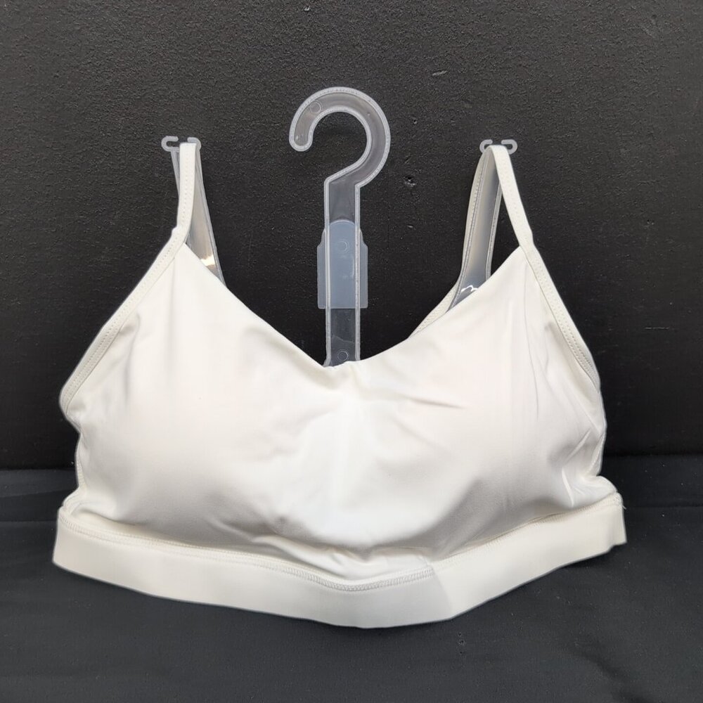 Women's Spaghetti Straps Y Back Longline Wireless Comfort Sports Bra XL white